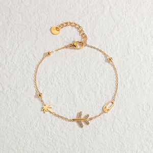 1 Piece Simple Classic Style Aeroplane Shape Stainless Steel  Gold Color Women's Charm Bracelet h5 